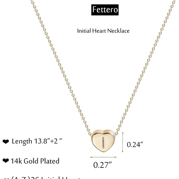 Tiny Gold I Initial Heart Necklace-14K Gold - Picture 5 of 5